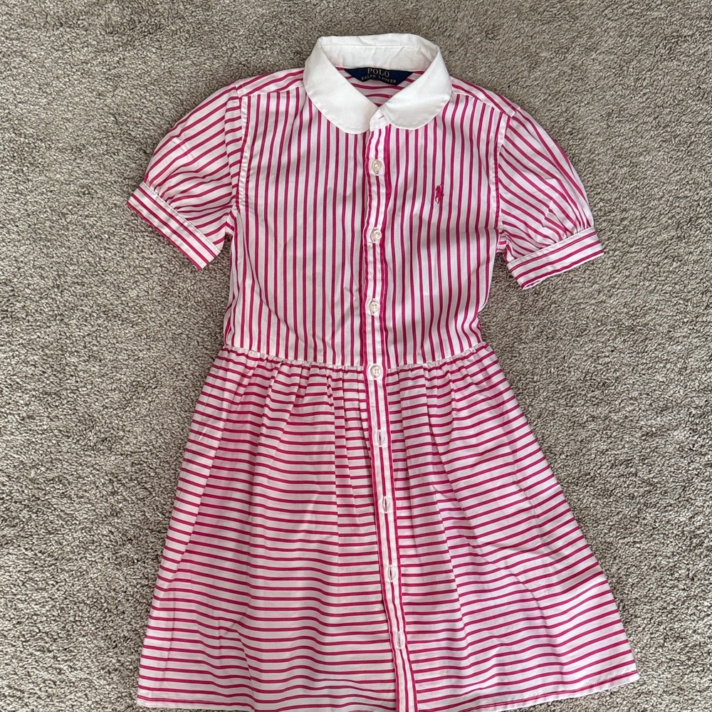 Stylish Pink Striped Kids Dress